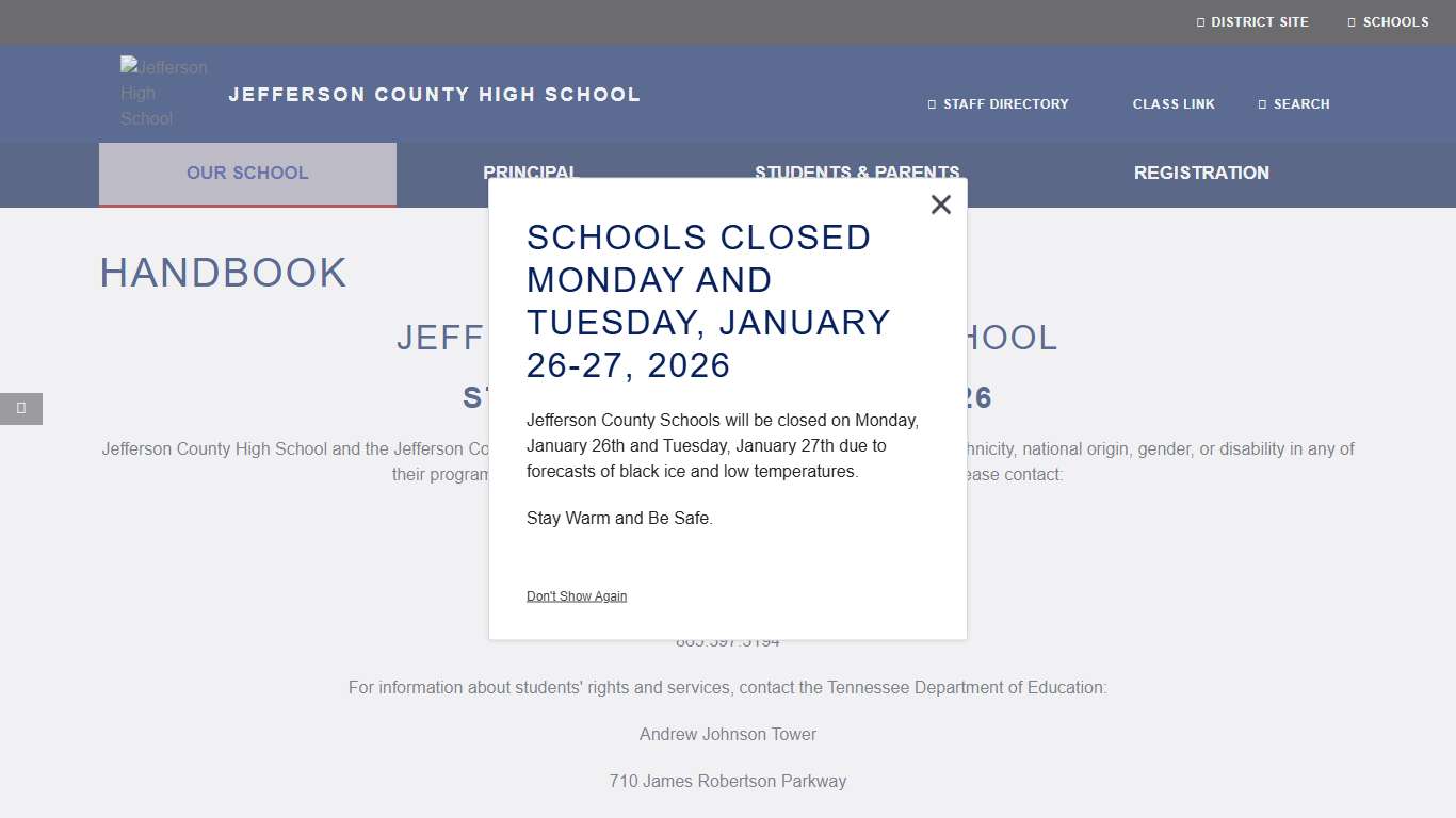 Handbook - Jefferson County High School