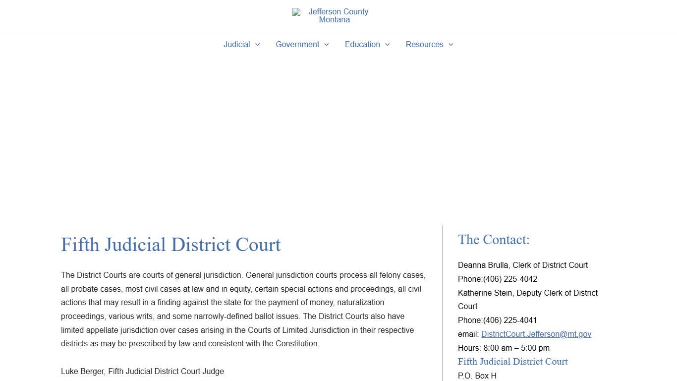 District Court - Jefferson County Montana